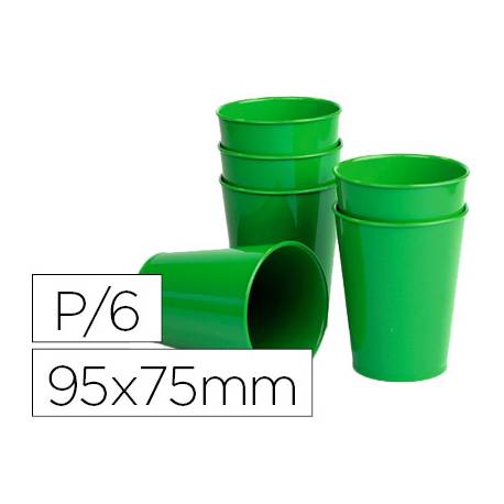 Vaso ABS verde 95x75 mm Borde grueso redondeado