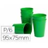 Vaso ABS verde 95x75 mm Borde grueso redondeado