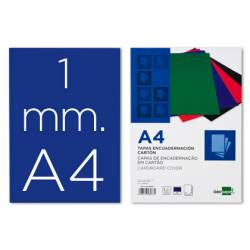 Tapa de Encuadernacion Carton Liderpapel DIN A4 Azul 1mm pack 50 uds
