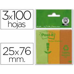 Post-it ® Bloc notas adhesivas recicladas 25 x 76 mm