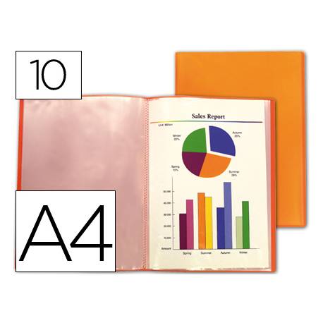 Carpeta Beautone escaparate naranja 10 fundas fijas Din a4