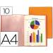 Carpeta Beautone escaparate naranja 10 fundas fijas Din a4