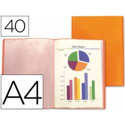 Carpeta Beautone escaparate naranja 40 fundas fijas Din a4