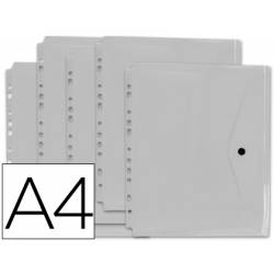 Carpeta liderpapel dossier broche 36664 polipropileno din a4 pack de 5 unidades incolora transparente multitaladro