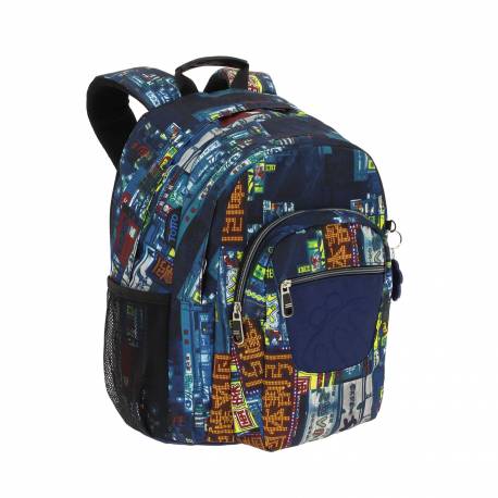 Mochila escolar poliester Pencil Totto 44x34x24 cm (MA04ECO031-1810H-6LI)