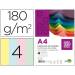 Cartulina Liderpapel 4 colores surtidos a4 180 g/m2