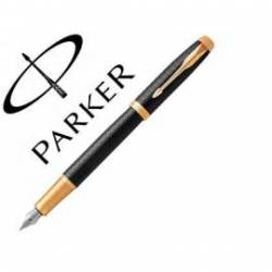 Pluma Parker PK IM GT Premium Plumin Fino Lacado Negro Adornos Dorados