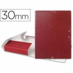 Carpeta de proyectos Liderpapel de carton con gomas. Folio. Rojo. 3 cm