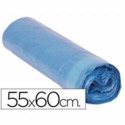 Bolsa basura azul 55x60cm galga 120 rollo de 20 unidades con cierre cierre facil