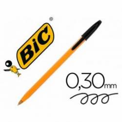 Boligrafo Bic tinta negra 0,30 mm cuerpo naranja