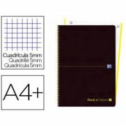 Cuaderno Oxford Ebook 1 A4+ Negro y Lima 80 hojas Tapa Plastico Cuadricula 5 mm