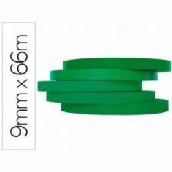 Cinta precintadora adhesiva Q-Connect 66mx9mm verde