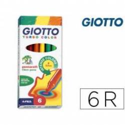 Rotulador Giotto Turbo punta media lavable caja de 6 rotuladores