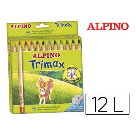 Lapices de Colores Alpino triangulares caja 12 unidades mina gruesa