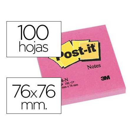 Post-it ® Bloc quita y pon fucsia 76 x 76 mm
