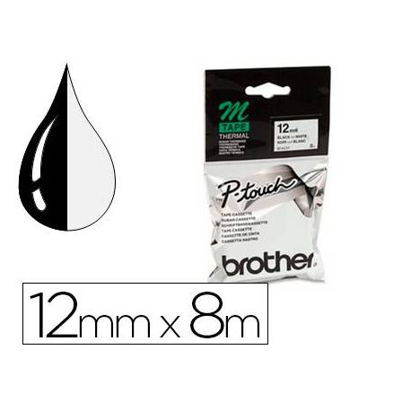 Cintas Brother MK-231 12mm (ancho) x 8m (largo) negro/blanco