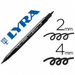 Rotulador Lyra aqua brush acuarelable doble punta fina y punta pincel negro