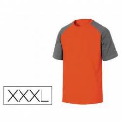 Camiseta manga corta Deltaplus color Naranja y Gris Talla XXXL