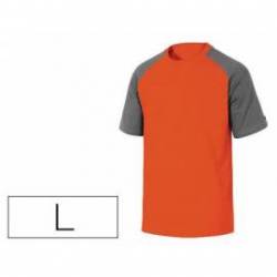 Camiseta manga corta Deltaplus color Naranja y Gris Talla L