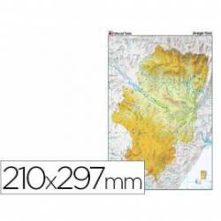 Mapa mudo físico Aragón Din A4