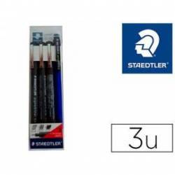 Rotulador Staedtler Calibrado Micrometrico Negro Bolsa de 3 unidades 0,2 0,4 y 0,8mm + Portaminas 777