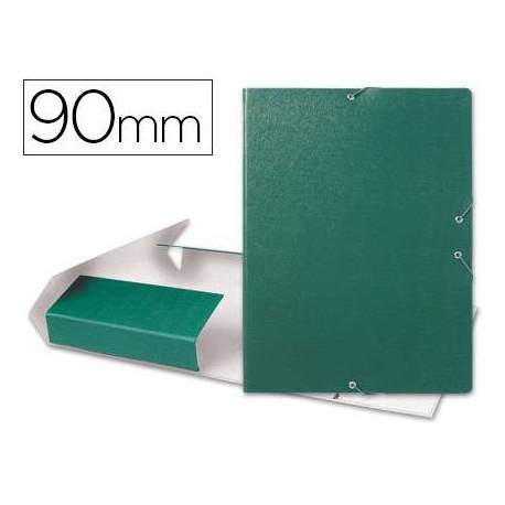 Carpeta de proyectos Liderpapel de carton gomas verde 9 cm