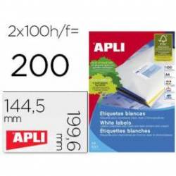 Etiqueta adhesiva Apli 2423 Fotocopiadora Laser Ink-jet DIN A4 Caja con 100 hojas