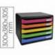 Fichero cajones sobremesa Exacompta Big-Box plus Iderama Arlequin con 5 cajones apaisado multicolores