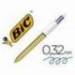 Boligrafo marca Bic Shine 4 colores Punta 1 mm cuerpo color Oro