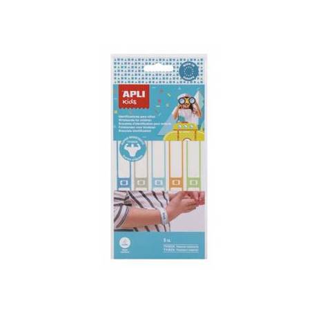 BRAZALETE IDENTIFICATIVO APLI KIDS BLISTER DE 5 UNIDADES COLORES SURTIDOS