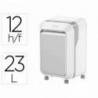 DESTRUCTORA DE DOCUMENTOS FELLOWES LX211 CAPACIDAD DE 12 HOJAS SEGURIDAD P5 COLOR BLANCA PAPELERA 23 L GRAPAS