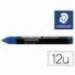 MINAS STAEDTLER PARA MARCAR COLOR AZUL LUMOCOLOR PERMANENTE OMNIGRAPH 236 CAJA DE 12 UNIDADES