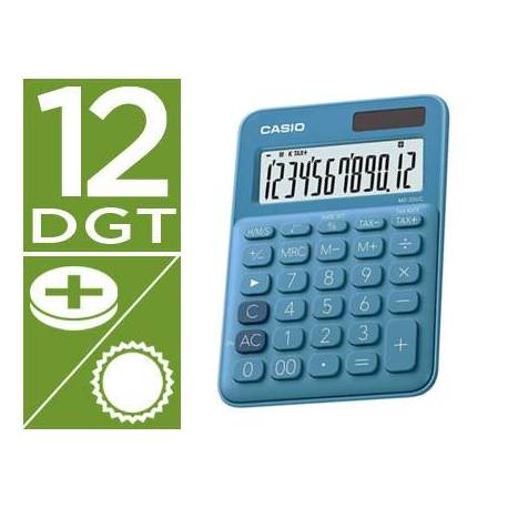 Calculadora Sobremesa Casio MS-20UC-BU 12 Digitos Azul