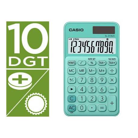 Calculadora Bolsillo Casio SL-310UC-GN con 10 digitos Verde