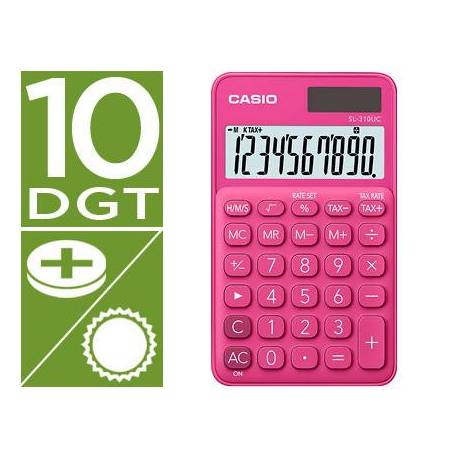 Calculadora Bolsillo Casio SL-310UC-RD con 10 digitos Fucsia