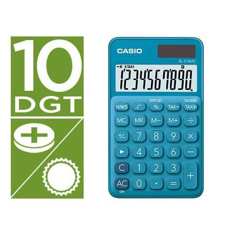 Calculadora Bolsillo Casio SL-310UC-BU con 10 digitos Azul