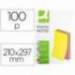 Bloc de notas magneticas quita y pon marca Q-Connect 210x297 mm 5 colores fluorescentes