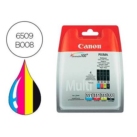 Cartucho Canon 551 Pixma multipack 4 colores 6509B008