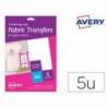 PAPEL TRANSFER AVERY PARA CAMISETAS DE ALGODON COLOR BLANCO INK-JET DIN A4 PACK DE 5 HOJAS
