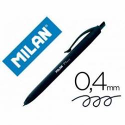Bolígrafo retráctil milán P1 color negro 1 mm