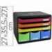 Fichero cajones sobremesa Exacompta Iderama Arlequin con 6 cajones multicolores 270x355x271 mm.