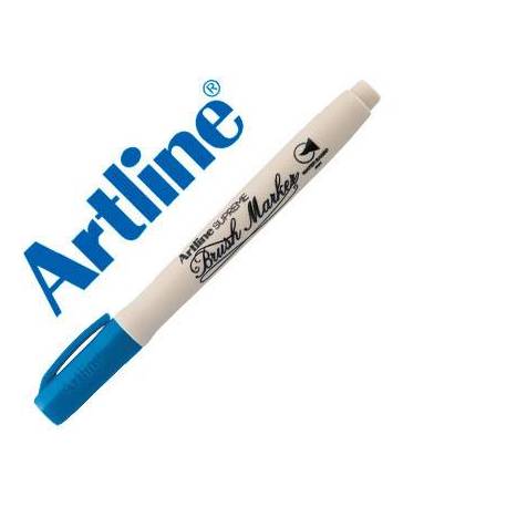 Rotulador Artline Supreme Brush Acuarelable Punta Pincel Azul