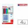 Rotulador para Pizarra Blanca Edding 661 Recargable Colores Surtidos Blister de 4 unidades