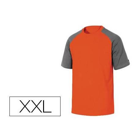Camiseta manga corta Deltaplus color Naranja y Gris Talla XXL