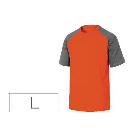 Camiseta manga corta Deltaplus color Naranja y Gris Talla L