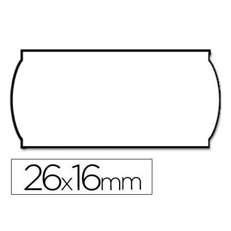 Rollo Etiquetas adhesivas onduladas Meto precios 26 x 16 mm lisa removible bl. -Rollo 1200 etiquetas. 