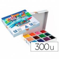 Lapices cera Jovi color triwax caja de 300 unidades de 12 colores surtidos