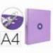 CARPETA 4 ANILLAS 40 MM MIXTAS LIDERPAPEL ANTARTIK A4 FORRADA LAVANDA LILA