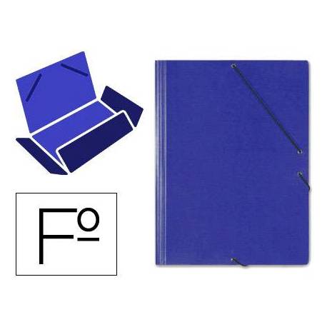 Carpeta Saro gomas solapas carton folio color azul modelo 314