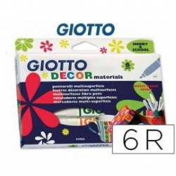 Rotulador Giotto Decor Materials Punta Gruesa Caja de 6 colores